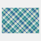 Heldergroen, blauw en wit geplakt inpakpapier vel (Voorkant)