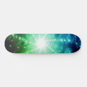 Heldergroen blauw licht aan het einde van de tunne skateboard (Horizontaal)