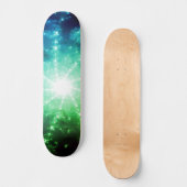 Heldergroen blauw licht aan het einde van de tunne skateboard (Voorkant)