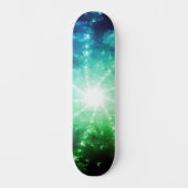 Heldergroen blauw licht aan het einde van de tunne skateboard (Voorkant)