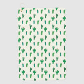 Heldergroen cactus-patroon golfhanddoek (Voorkant)