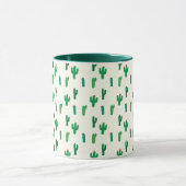Heldergroen cactus-patroon mok (Midden)