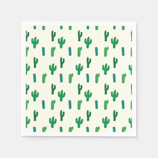 Heldergroen cactus-patroon servet (Voorkant)
