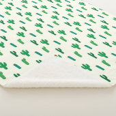 Heldergroen cactus-patroon sherpa deken (3/4)