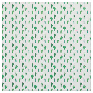 Heldergroen cactus-patroon stof