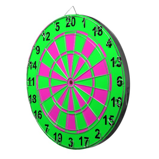 Heldergroen en roze dartbord (Voorkant Rechts)