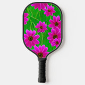 Heldergroen en roze ventilatorpatroon pickleball paddle (Achterkant)