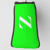 Heldergroen Groot Wit Monogram Golfheadcover (Draai 90)