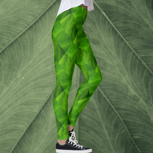 Heldergroen Natuur Patroon Leggings