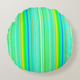 Heldergroen origineel verticaal gestreept rond kussen