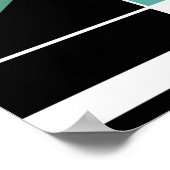 Heldergroen wit op zwart-mozaïekachtig Abstract Poster (Hoek)