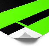 Heldergroen, zwart op wit Abstract Poster (Hoek)