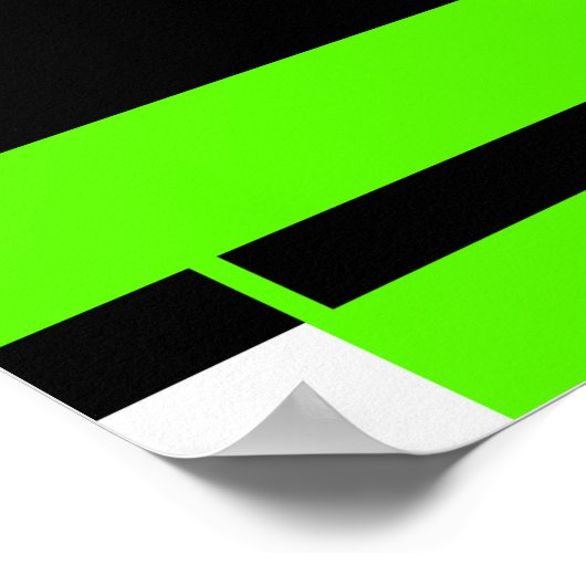 Heldergroen, zwart op wit Abstract Poster (Hoek)