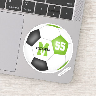 Heldergroen zwart voetbal op maat sticker