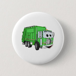 Heldergroene Cartoon voor het glimlachen van vuiln Ronde Button 5,7 Cm