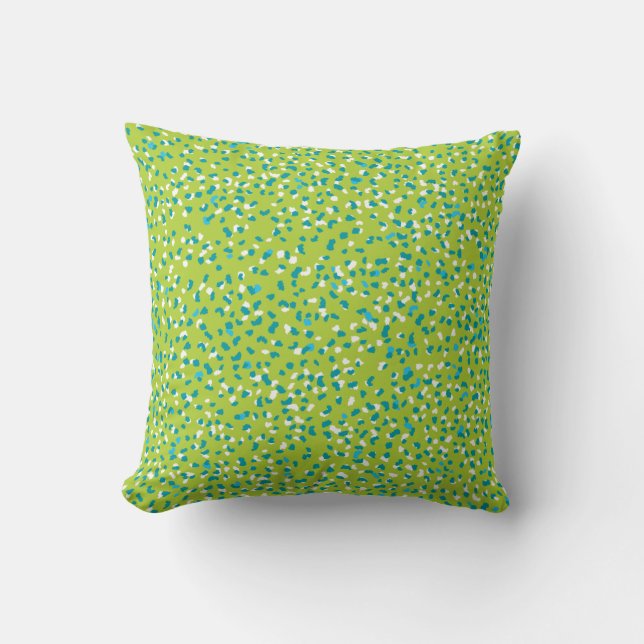 Heldergroene Ditsy Leopard Pillow Kussen (Voorkant)