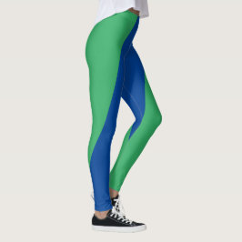 Heldergroene en blauwe Leggings voor fitness