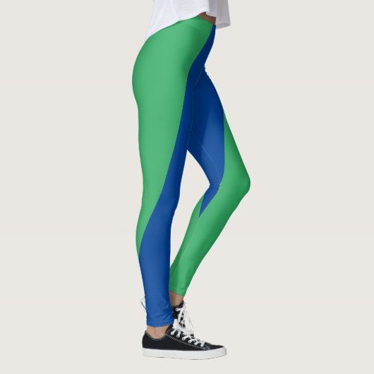 Heldergroene en blauwe Leggings voor fitness (Rechts)