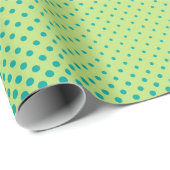 Heldergroene en turquoise pop art retro backgroun cadeaupapier (Rol Hoek)