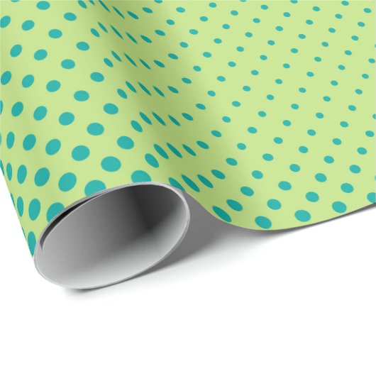 Heldergroene en turquoise pop art retro backgroun cadeaupapier (Rol Hoek)