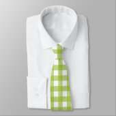 Heldergroene Gingham in wit Vichy Check Design Stropdas (Gebonden)