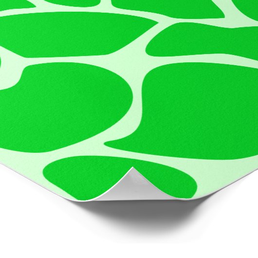 Heldergroene Giraffe printpatroon. Poster (Hoek)
