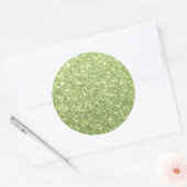 Heldergroene glitter Sparkles Ronde Sticker (Envelop)