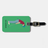 Heldergroene Golfing Thed Bagagelabel (Voorkant horizontaal)