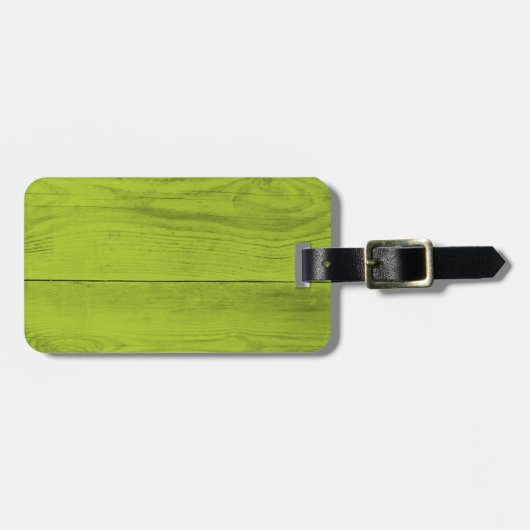 Heldergroene houtstructuur als achtergrondstructuu bagagelabel (Voorkant horizontaal)
