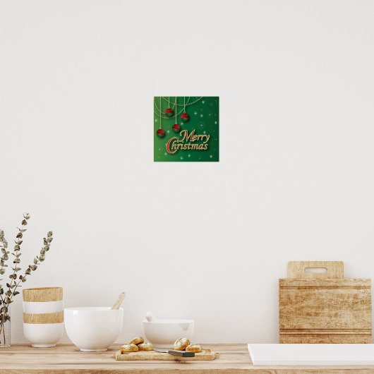 Heldergroene kerst poster (Keuken)