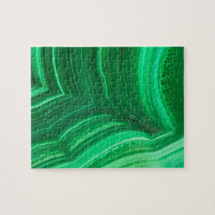 Heldergroene malachiet mineraal legpuzzel
