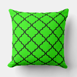 Heldergroene Marokkaanse Quatrefoil Pattern Pillow Kussen