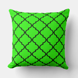 Heldergroene Marokkaanse Quatrefoil Pattern Pillow Kussen