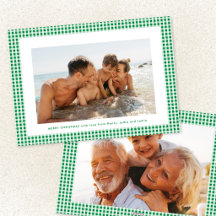 heldergroene moderne gingham lijst familiefoto
