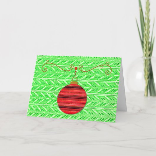Heldergroene Pop voor kerstkaart Kaart (Voorkant)