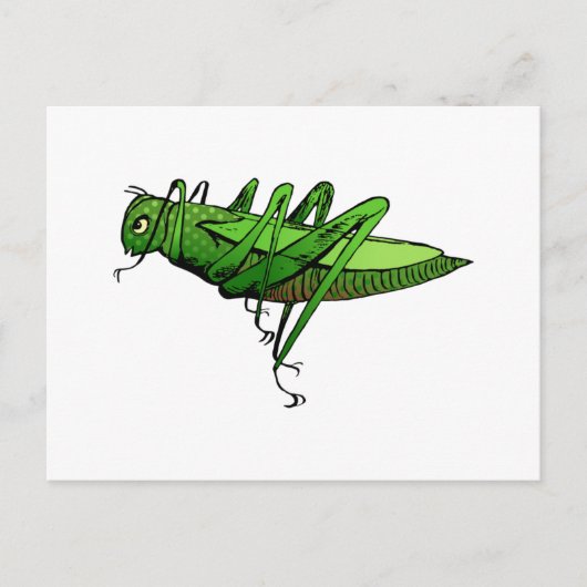 Heldergroene sprinkhaan Insect Cartoon Briefkaart (Voorkant)