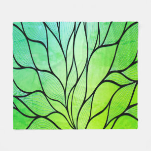 Heldergroene tinten creatief verlofpatroon fleece deken