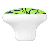 Heldergroene tinten creatief verlofpatroon keramische knop (Zijkant)