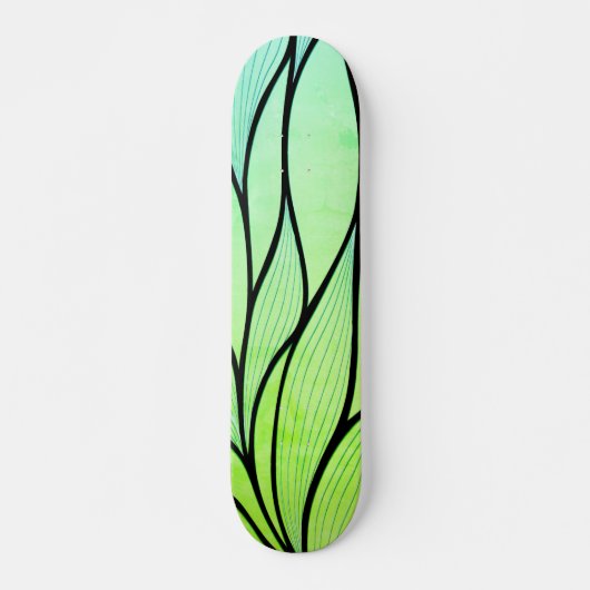 Heldergroene tinten creatief verlofpatroon skateboard (Voorkant)