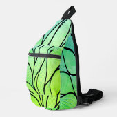 Heldergroene tinten creatief verlofpatroon sling bag (Rechterhoek)