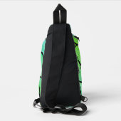Heldergroene tinten creatief verlofpatroon sling bag (Achterkant)