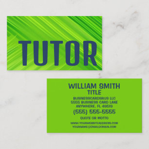 Heldergroene Tutor Visitekaartje