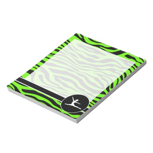 Heldergroene Zebrastrips; ballet Notitieblok (Gedraaid)