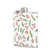 Helderhand getekend kerstmannetje heupfles (Links)