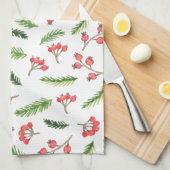 Helderhand getekend kerstmannetje theedoek (Quarter Fold)