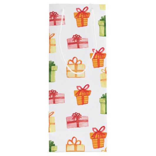 Helderhandgetekende Waterverf Cadeerpakket Wijn Cadeautas (Achterkant)