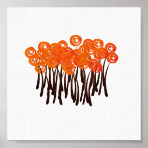 Helderheid Abstracte moderne Waterverf Art Rozen a Poster