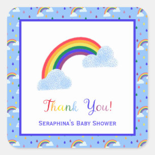 Helderheid Baby shower voor regenboog Vierkante Sticker