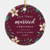 Helderheid | Eerste kerstfoto met huwelijk Keramisch Ornament (Voorkant)