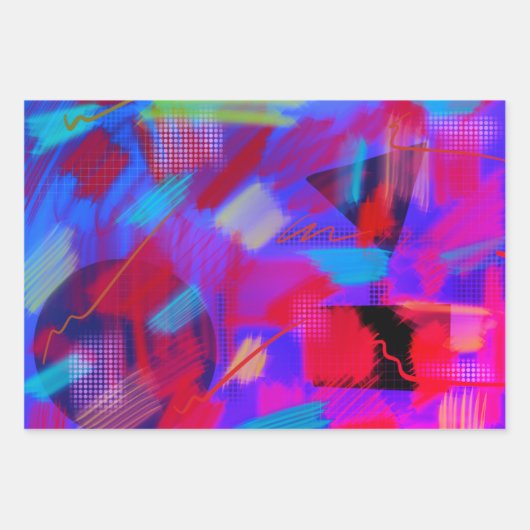 Helderheid en goedkoop Abstracte digitale art 3-kl Inpakpapier Vel (Voorkant)